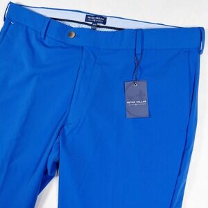 Peter Millar Crown Crafted Mens 35/34 Blue Performance Golf Pants Stretch NEW